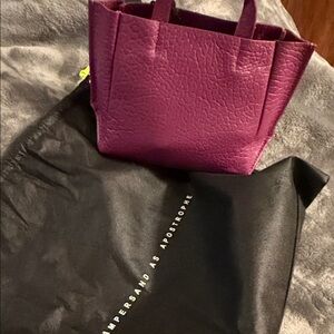 SALE PRICE!!!Ampersand as Apostrophe Textured Mini Tote in Deep Magenta